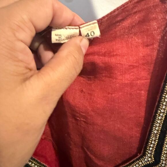 indian pakistani youth girls dress top‎ only 40 embroidered sequins red gold - Picture 4 of 5